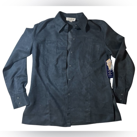 Jessica Sport Black Button-Up Shirt - Picture 1 of 4